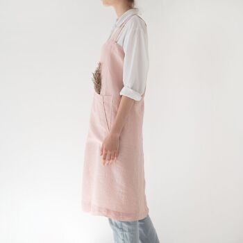 Tablier chasuble en lin Misty Rose 2