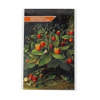 Postcard with flower seeds, Schlesinger, Strawberries