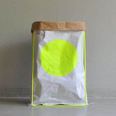 sac papier DOT jaune fluo