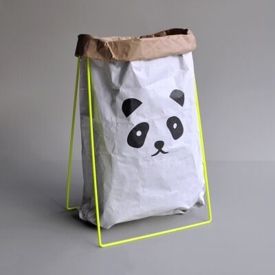 paper bag holder neon yellow