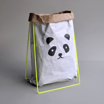 porte-sac en papier jaune fluo 1