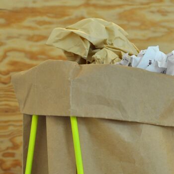 porte-sac en papier jaune fluo 4