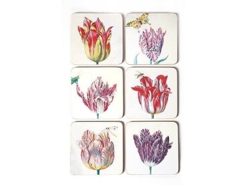 Coasters, set of 6, Tulipes, Marrel