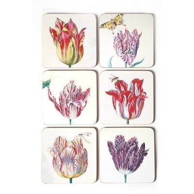 Coasters, set of 6, Tulipes, Marrel