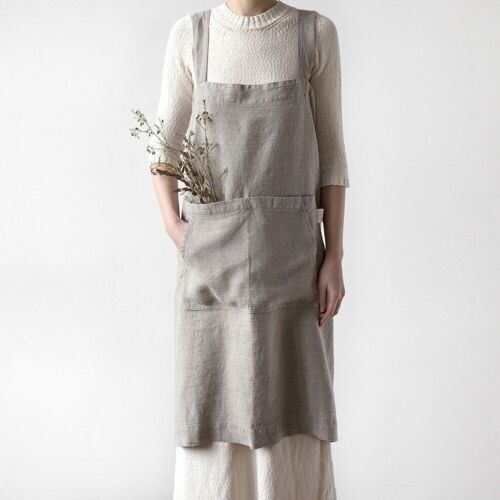 Natural Linen Pinafore Apron