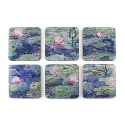 Coasters, set of 6, Monet, Nymphéas