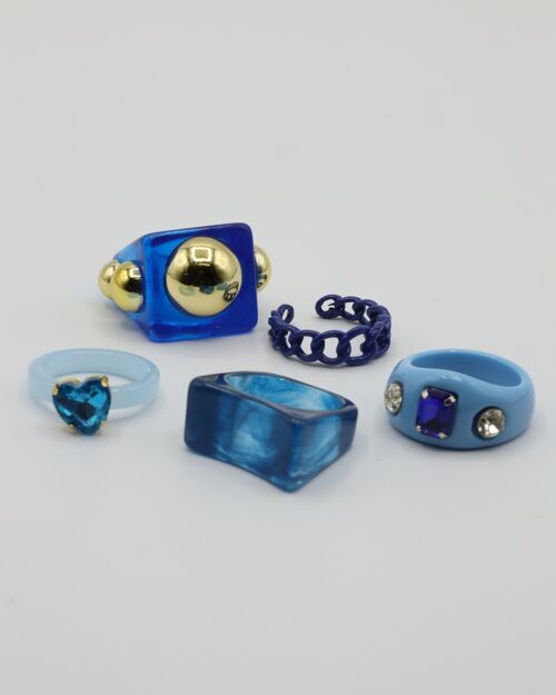 Puddles Ring Blue Set