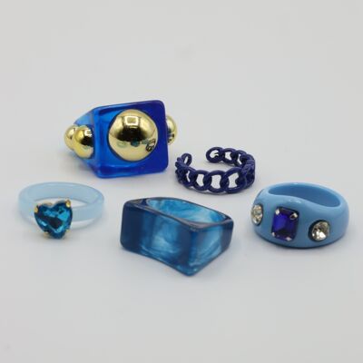 Puddles Ring Blue Set