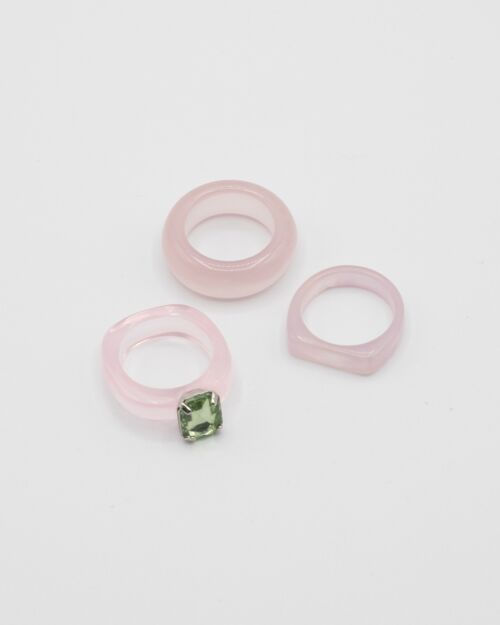 Spritely Pink Rings Set