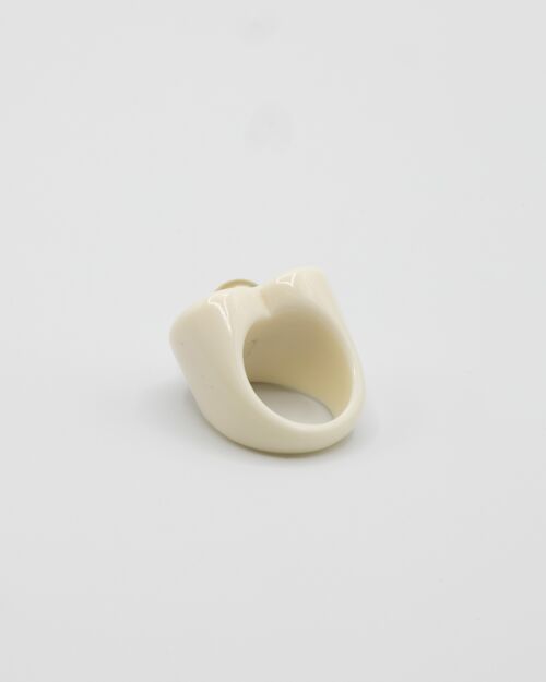 You Have Me Chunky Heart Ring In White