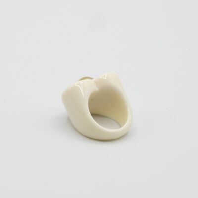 You Have Me Chunky Heart Ring In White