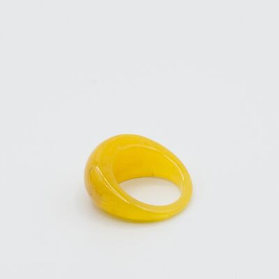 Sun Ray Oval Ring In Yellow