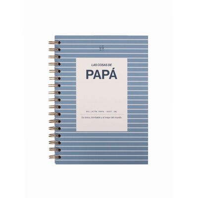 UO Cuaderno Libreta A5, libreta Papá. Tapa dura, 200 páginas, lineas punteadas, espiral (15x22cm)