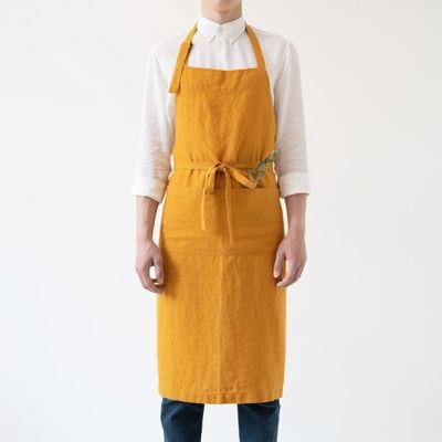 Mustard Linen Chef Apron