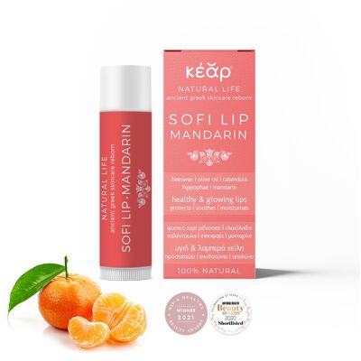 SofiLip Mandarin Lip Balm — Feuchtigkeitsspendende, nährende natürliche Lippenbehandlung