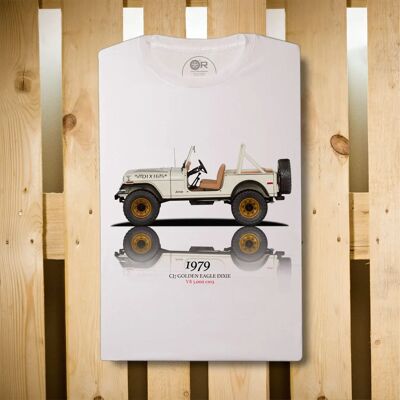 Camiseta Race Original Jeep CJ7 DIXIE Blanca | autos y yo