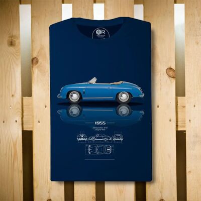 Camiseta Race Original Porsche 356 Speedster 55 Azul | autos y yo