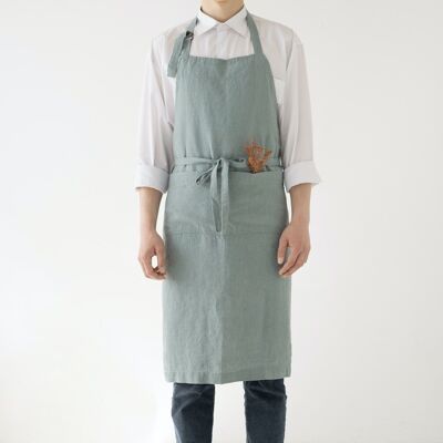 Green Milieu Linen Chef Apron