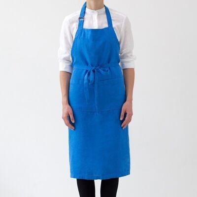 French Blue Linen Chef Apron