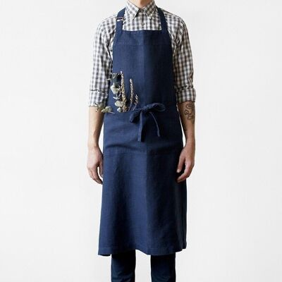 Navy Linen Chef Apron