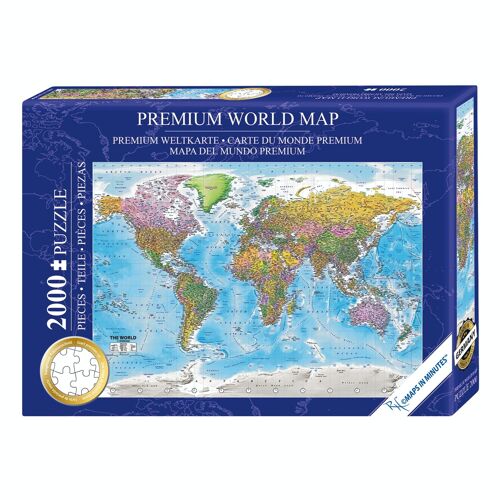 Weltkarte Puzzle 2000 Teile MAPS IN MINUTES