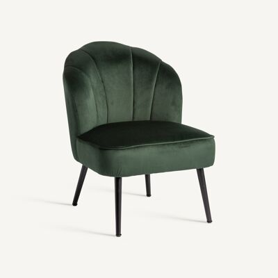 Green Julia velvet upholstered armchair - 57x65x72cm