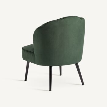 Fauteuil rembourré en velours vert Julia - 57x65x72cm 4