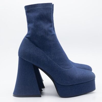 Fashion Killer Platform Boots In Blue Denim