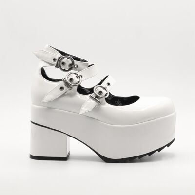 Zapatos blancos con plataforma gruesa Dolly de Run The World
