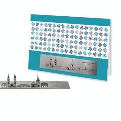 Skulpo stainless steel greeting card Skyline Zurich