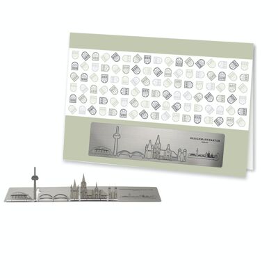 Skulpo carte de vœux en acier inoxydable Skyline Cologne