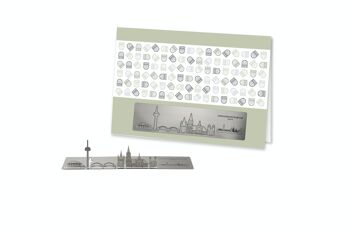 Skulpo carte de vœux en acier inoxydable Skyline Cologne 1