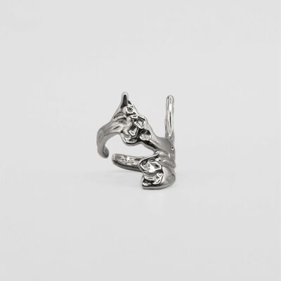 Soul Reaver Asymmetric Adjustable Ring In Silver