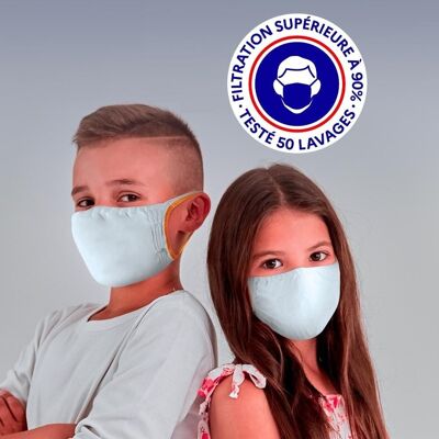 Set de 2 mascarillas protectoras reutilizables para niños UNS1 (6-10 años)