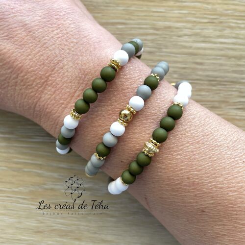 Lot de 3 bracelets en perles acrylique modèle Mona