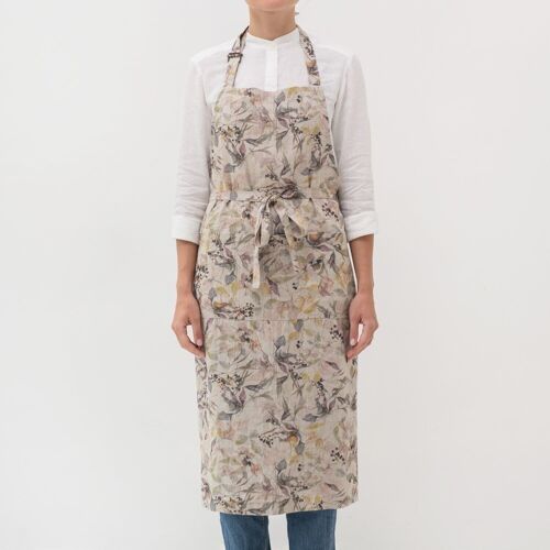 Meadow on Natural Linen Chef Apron