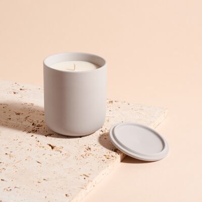 Cotton & Musk Grey Ceramic Candle