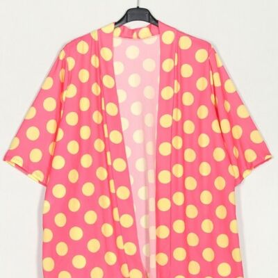 Wide polka dot kimono
