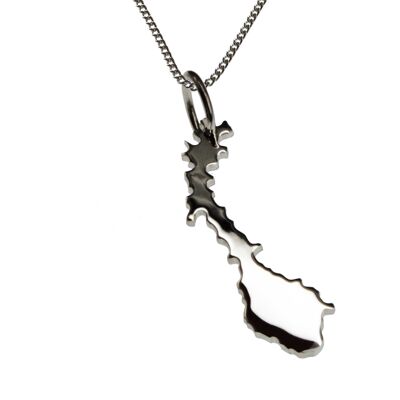Collana 50cm + ciondolo Norvegia in argento massiccio 925