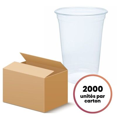 Plastic cups 500ml - Cardboard (2000 cups)