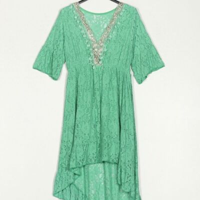 Grünes Boho-Kleid