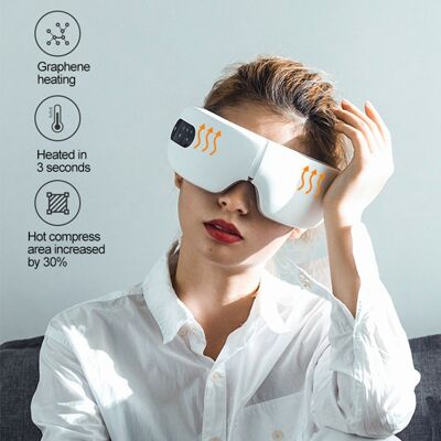 Augenmassagegerät Wiederaufladbare Dampf-Heißkompressen-Augenmaske für Reisen und Schlafen