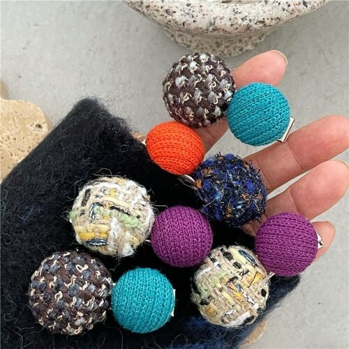 Color Block Round Button Hair Clip