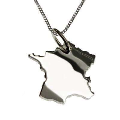 50cm necklace + France pendant in solid 925 silver