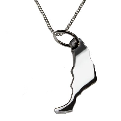 Collier 50cm + pendentif Fuerteventura en argent massif 925