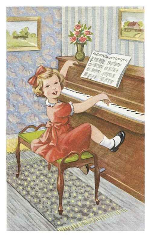 Carte postale piano