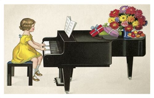 Carte postale pianiste