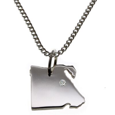 50cm necklace + Egypt pendant with a diamond 0.015ct at your desired location in 925 silver