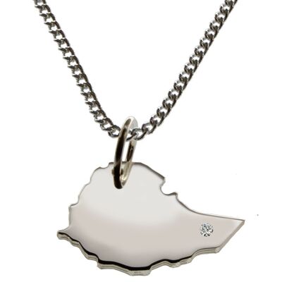 50cm necklace + Ethiopia pendant with a diamond 0.015ct at your desired location in 925 silver