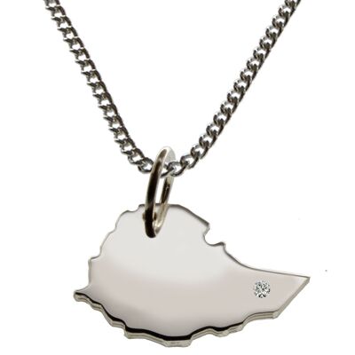 50cm necklace + Ethiopia pendant with a diamond 0.015ct at your desired location in 925 silver